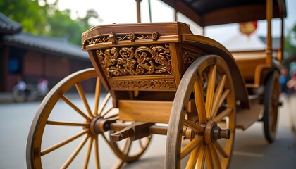 Ornate wooden carriage