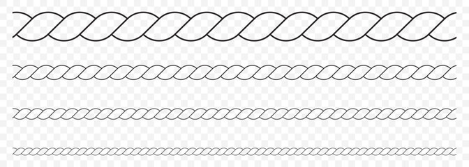 Rope brush pattern. Thread pattern seamless . rope vector illustration on Transparent background. EPS 10.