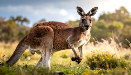 Kangaroo in a grassy field