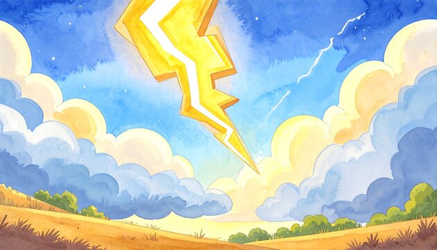 Celestial lightning storm over a field