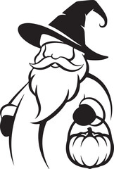 Halloween Wizard Santa with Pumpkin Vector

Black and White Santa Claus in Wizard Hat

Festive Fantasy Wizard with Pumpkin