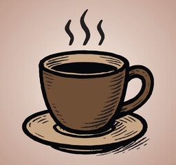 Coffee Icon – EPS with Coffee Cup and Coffee Colors Background