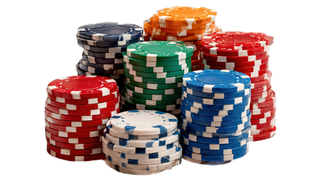 stack of poker chips isolated on transparent background Remove png