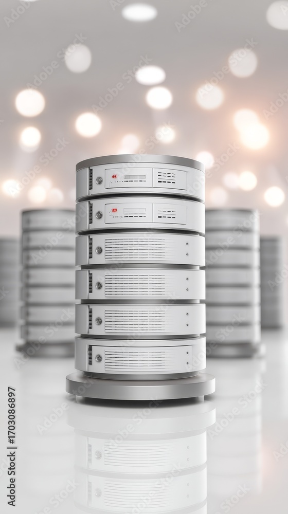 Poster powerful server stack, highperformance computing infrastructure for modern businesses.
