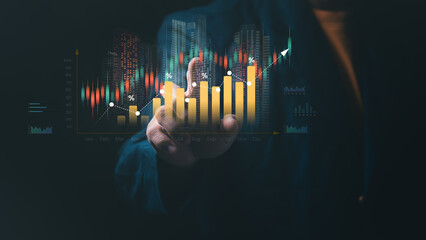 Real Estate Market Growth and Investment Trends Rising Stock Charts Indicating High Market Demand, Loan Interest Impacts, and Land Tax Considerations Driving Property Value