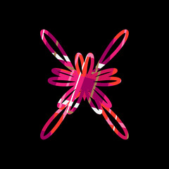 Butterfly Logo Abstract Ribbon Design style . Beauty Salon Cosmetics Fashion. 