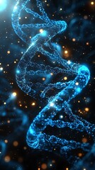 Glowing DNA Helix in Space.