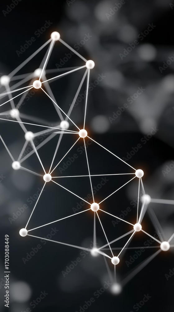 Poster abstract connected network, a visual representation of interconnected data points and lines for tech