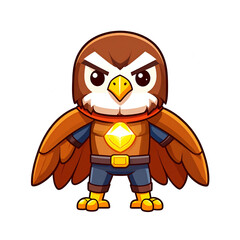 Cute owl superhero illustration