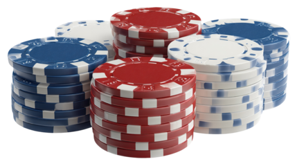 stack of poker chips isolated on transparent background Remove png