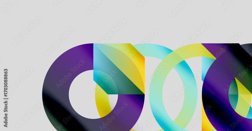 Aufkleber abstract colorful circles overlap, creating dynamic visual composition. gradient hues blend, offerin