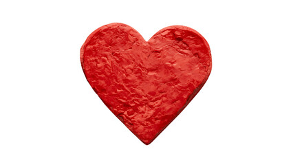 Red heart shape isolated on transparent background, symbol of love and valentines day