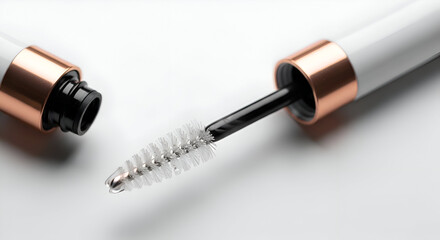 Elegant Mascara Brush on White Background