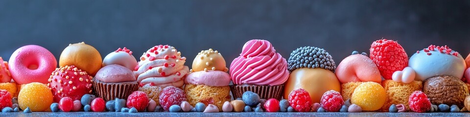 チョコレートと果実の豪華なスイーツ