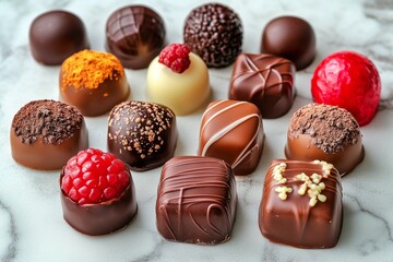 チョコレートと果実の豪華なスイーツ