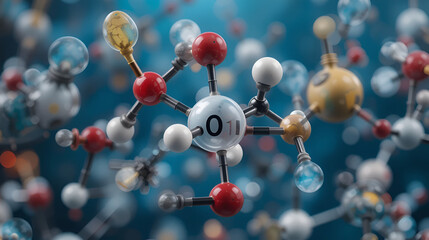 Obraz premium azobenzene molecule 3d, molecular structure, ball and stick model, structural chemical formula aromatic compound