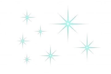 Obraz premium Light effect stars glowing on a transparent background, perfect for adding sparkle and shine to any project