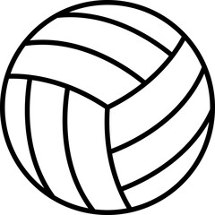 Naklejka premium Black volleyball icon - outline