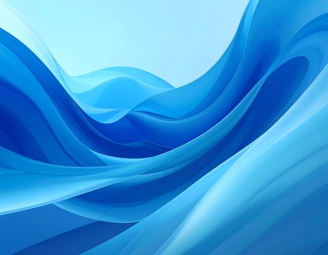 Abstract flowing waves in shades of blue, creating a dynamic and smooth, curved pattern. - Powered by Adobe