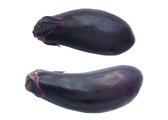 Purple eggplant isolated on a transparent background