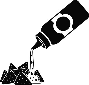 black sauce pouring over nachos clip art preview