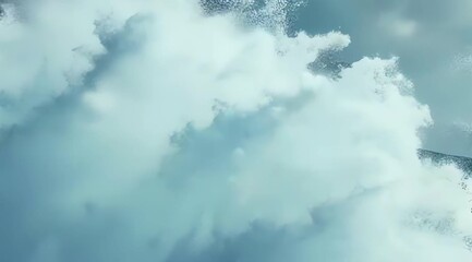 blue sky and clouds, World Tsunami Awareness Day Vector Illustration on 5 November with Waves Hitting,  HD and 4k video