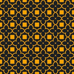 Geometric illustration of a seamless honeycomb pattern with yellow hexagonal cells, a tiled abstract background texture for wallpaper design