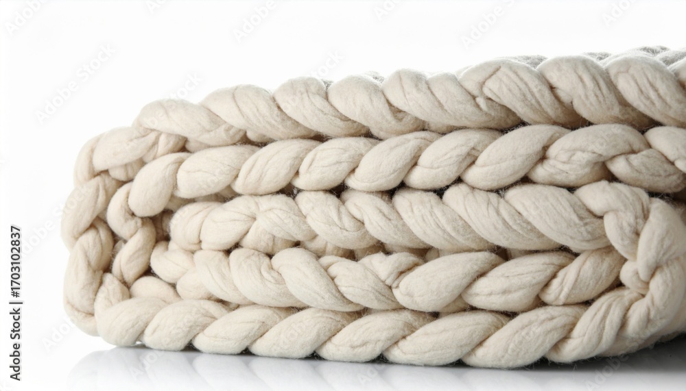 Poster close up braided rope isolated on white background showing texture and pattern