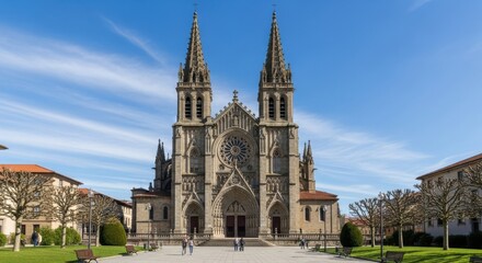 Obraz premium Architectural marvel: Saint Jacques church in Guingamp under a clear sky