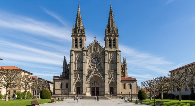 Architectural marvel: Saint Jacques church in Guingamp under a clear sky
