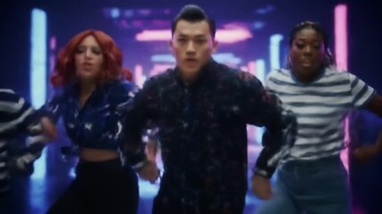 diverse dancers perform modern routine neon lit stage - Powered by Adobe