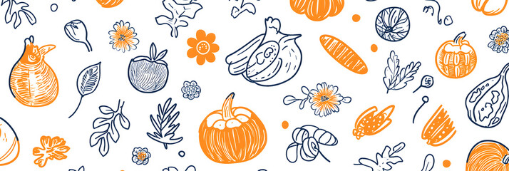 Pastel Autumn Icons Pattern