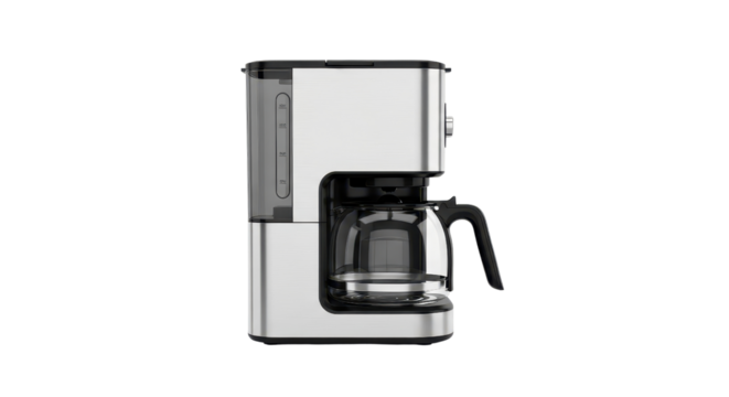 Modern electric coffee maker appliance isolated PNG with Transparent Background