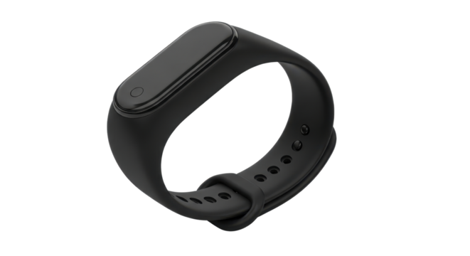Black fitness tracker for healthy lifestyle isolated PNG with Transparent Background