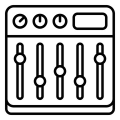 Sound mixer icon. Audio control symbol. Podcast equalizer and music balance collection. Line Icon