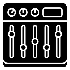 Sound mixer icon. Audio control symbol. Podcast equalizer and music balance collection. Glyph Icon