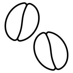 Coffee bean icon. Roasted seed symbol. Espresso and café ingredient collection. Line Icon