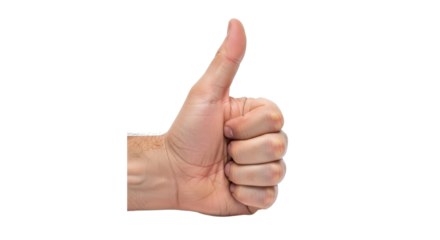 Hand showing a thumbs up gesture isolated PNG with Transparent Background