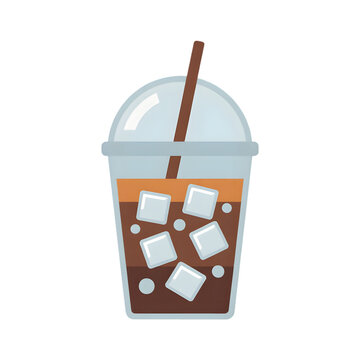 iced coffee drink with ice cubes clip art preview