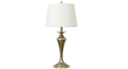 Elegant lamp with white shade for home decor isolated PNG with Transparent Background