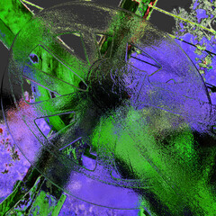 abstract wheel with texture and colour effect
