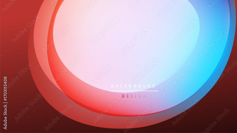 Poster abstract layers create vibrant, flowing shapes. gradient colors blend from red to blue, forming soft