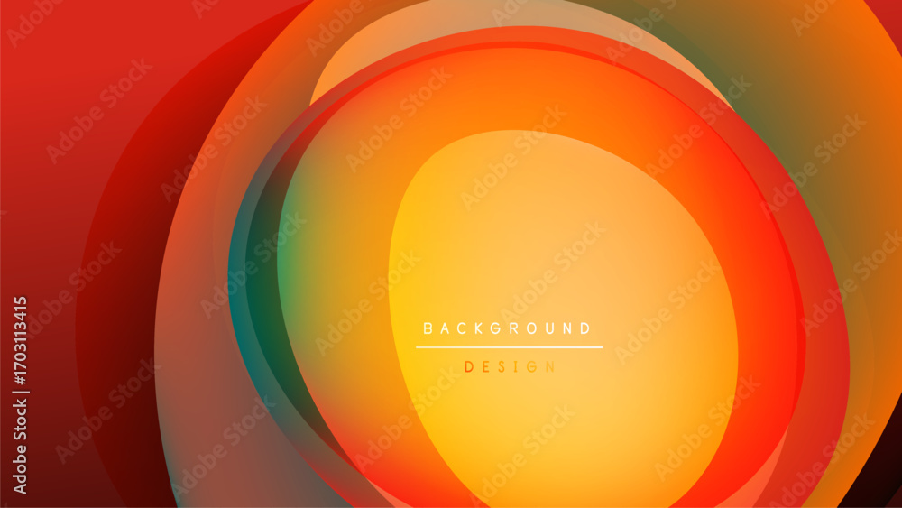 Aufkleber abstract layers create vibrant circular design. warm colors dominate, transitioning from yellow to r