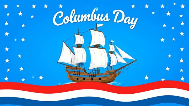 columbus day holiday historical ship celebration