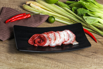 Raw octopus sashimi snack apetizer