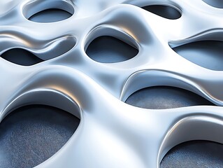 Abstract Silver Waves for Perforated Design.