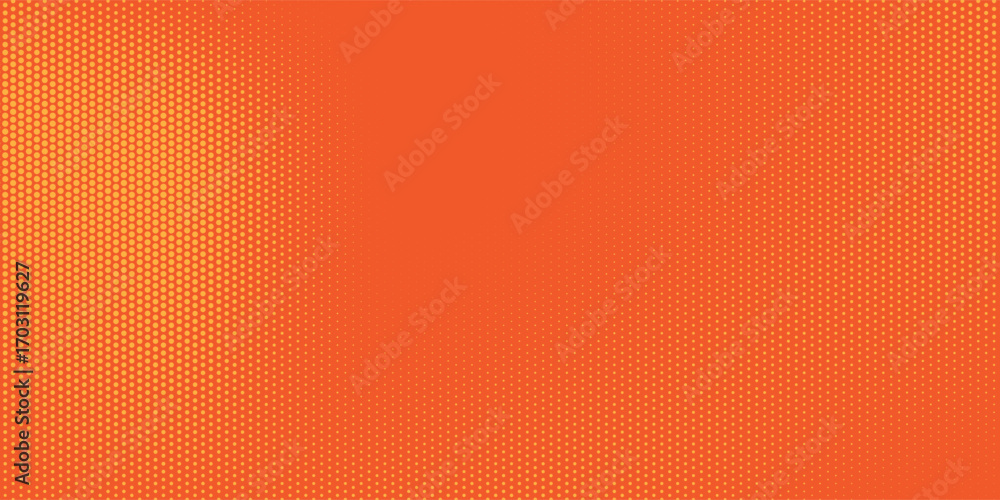 Poster dots halftone orange color pattern gradient texture with technology digital background.