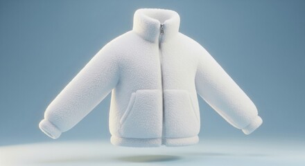 Stylish White Fleece Jacket for Winter Wear in Soft Texture