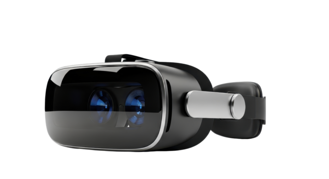 Virtual reality headset for gaming and entertainment isolated PNG with Transparent Background