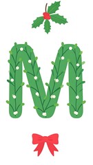 Christmas themed capital letter M design
